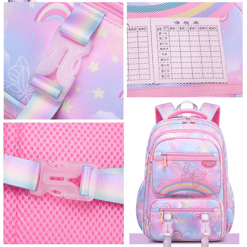 Rainbow Butterfly Sweet Princess Lightweight Upgraded Backpacks