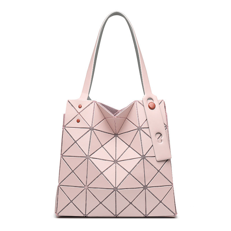 Women's Diamond Geometric Splicing Female Color Nail Folding Portable Women's Shoulder Bag