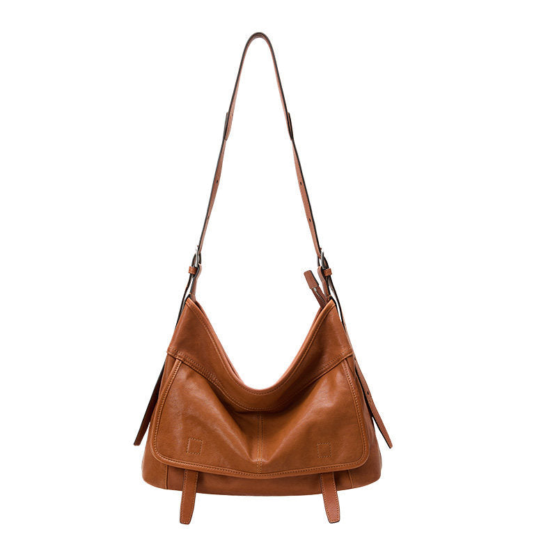 Women's & Men's Vegetable Tanned Sheepskin Large Capacity Commuter Women's Shoulder Bag