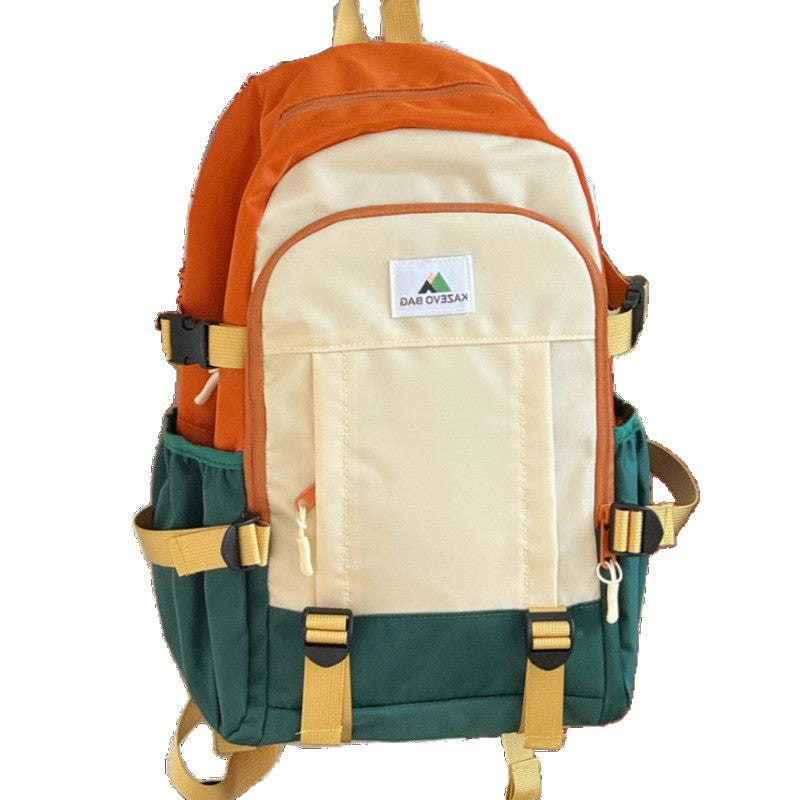Contrast Color Large Capacity Personalized University Style Primary School Bag