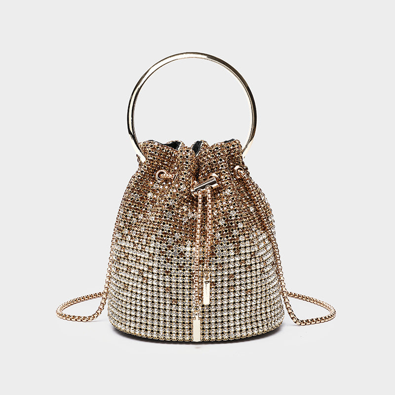 Durable Women's Diamond Tassel Shrink Chain Bags