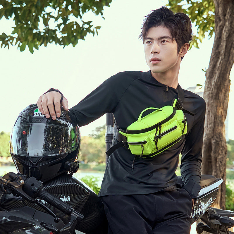Men's Fashion Night Reflective Design Motorcycle Riding Men's Chest Bag