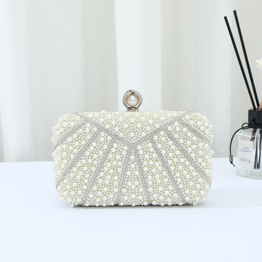 Women's Pearl Fashion Simple Clutch Dress Diana Dinner Bag
