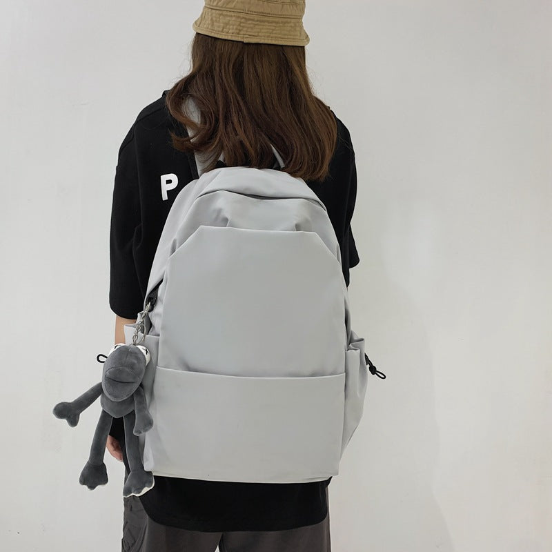 Style Solid Color Large Capacity Female Backpacks