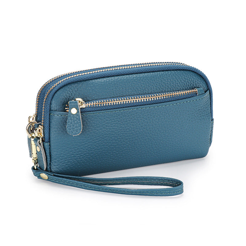 Women's Genuine Leather Chain First Layer Cowhide Large Women's Clutch