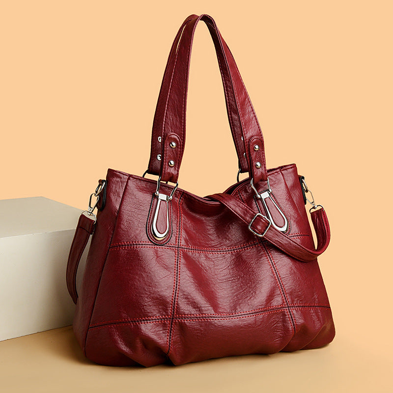 Women's Commuter Large Capacity Fashion Stitching Portable Shoulder Bags