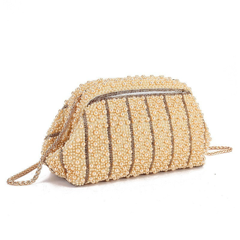 Women's Elegant Diamond Clutch Pearl Rhinestone Party Bags
