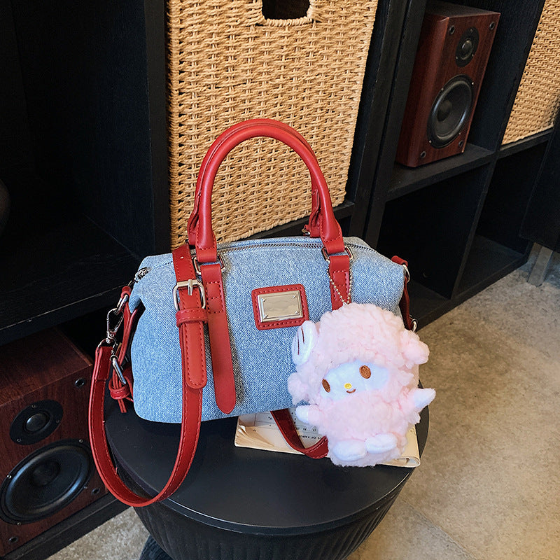 Cute Hand Holding Pillow Denim Fresh Bags