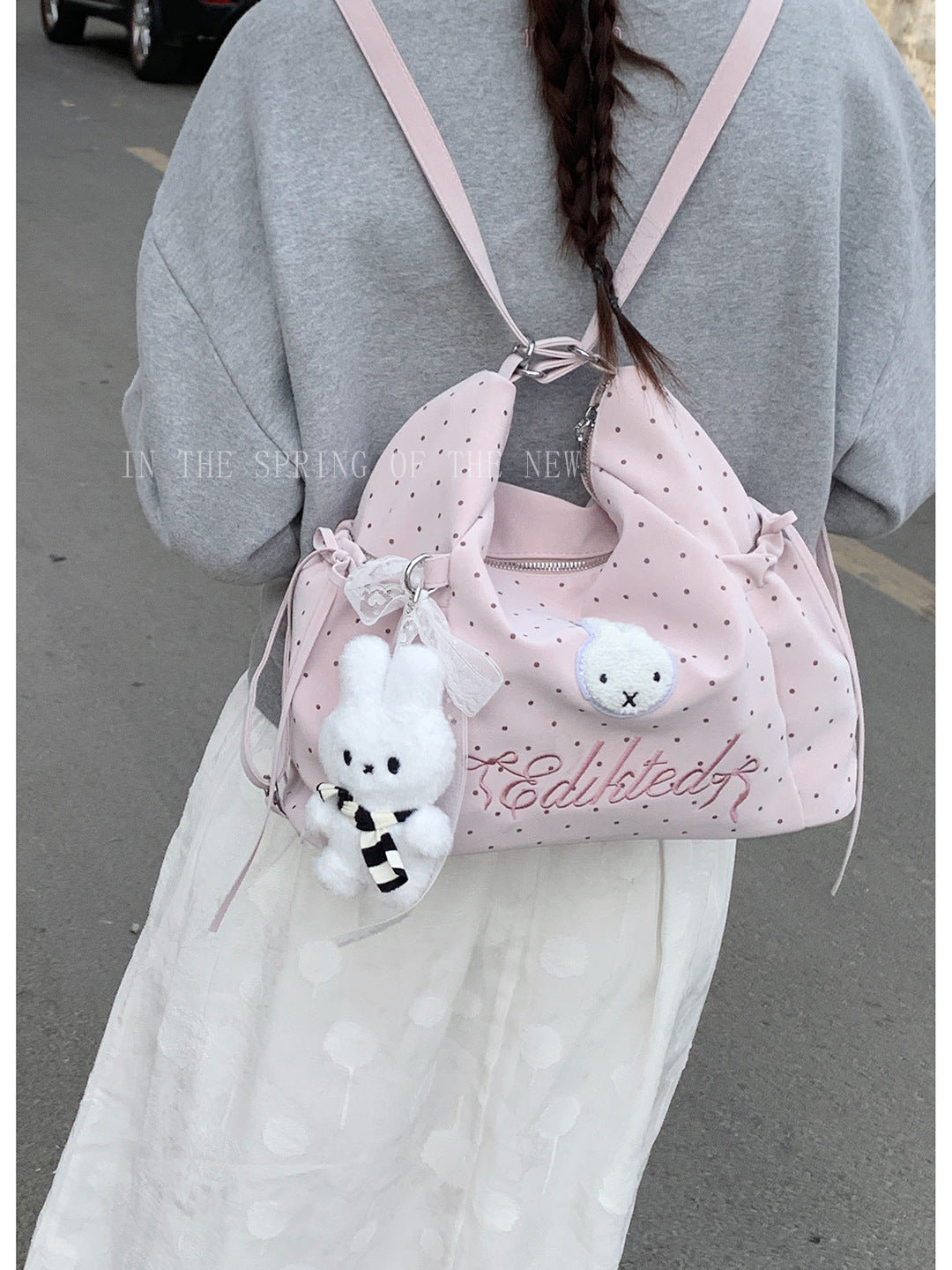 Women's Korean Style Large Capacity Underarm Polka Bags