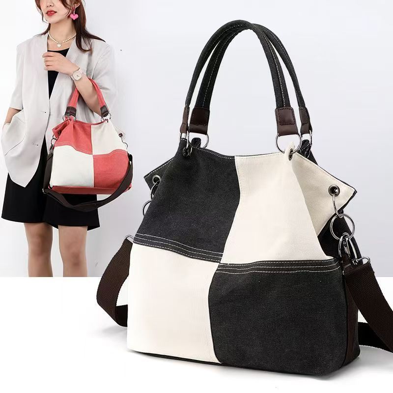 Women's Stitching Contrast Color Large Capacity Fashion Women's Messenger Bag