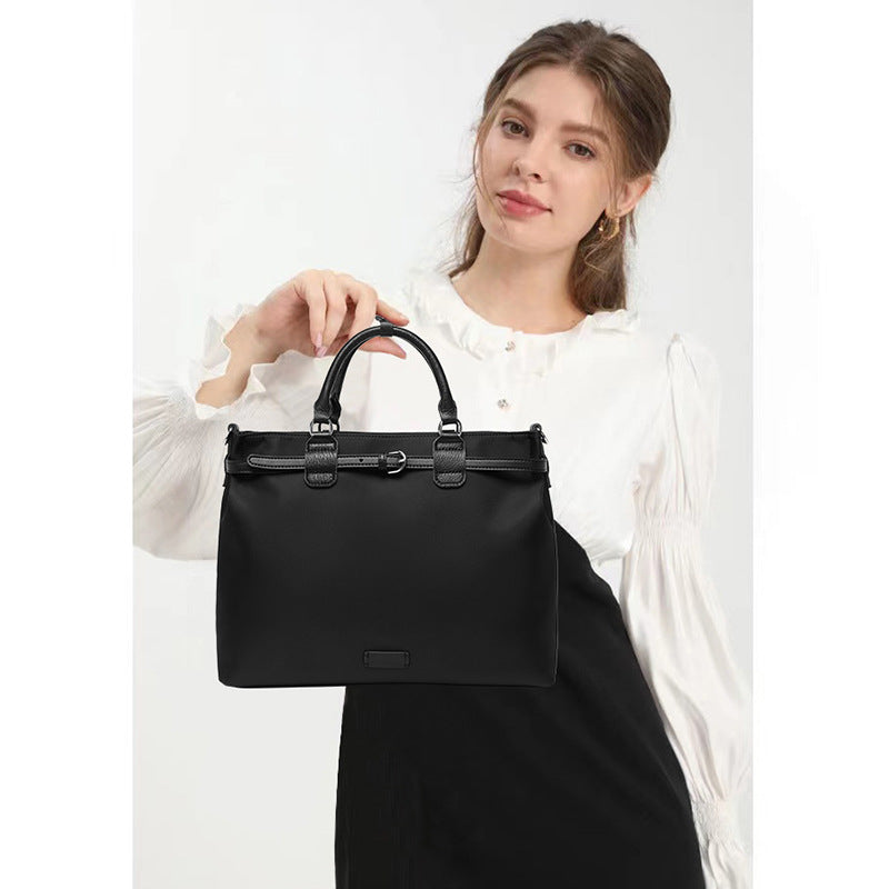 Women's Oxford Cloth Genuine Leather Commuter Minority Women's Messenger Bag