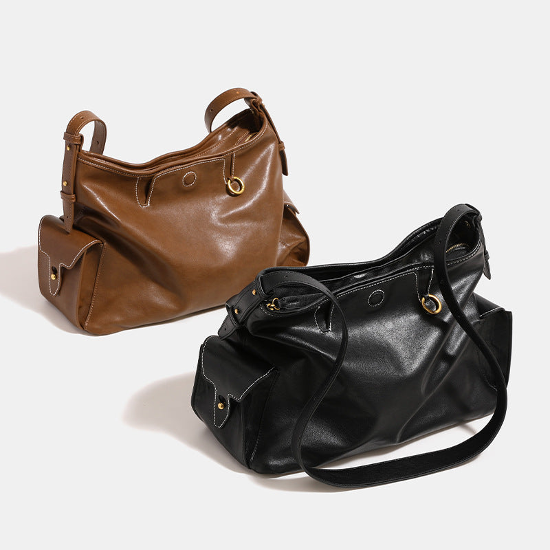 New Innovative Tracking Vegetable Tanning Soft Women's Leather Bag