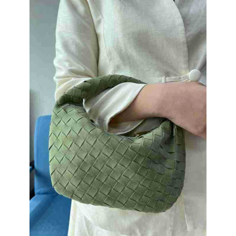 Women's Handmade Frosted Woven Croissant Fashion Women's Shoulder Bag