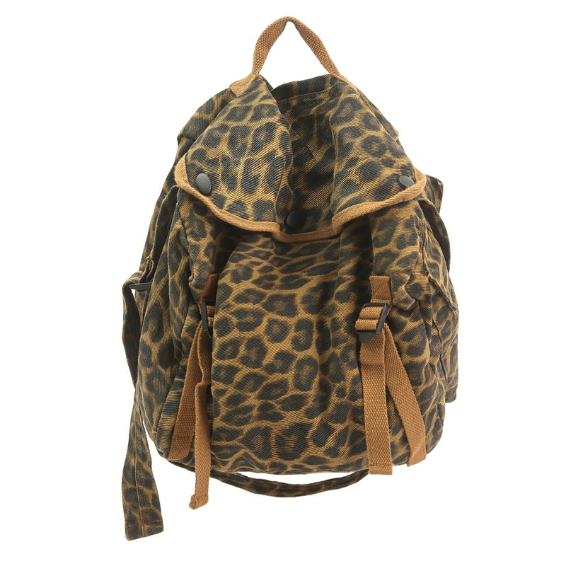 Vintage Leopard Print Large Capacity Idle Women's Messenger Bag