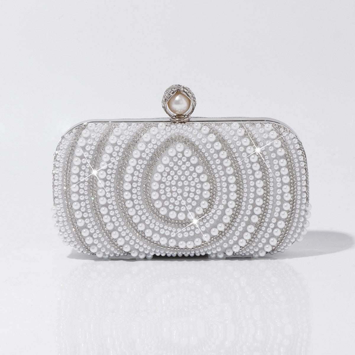 Vintage Water Drop Pearl Clutch Party Dinner Bag