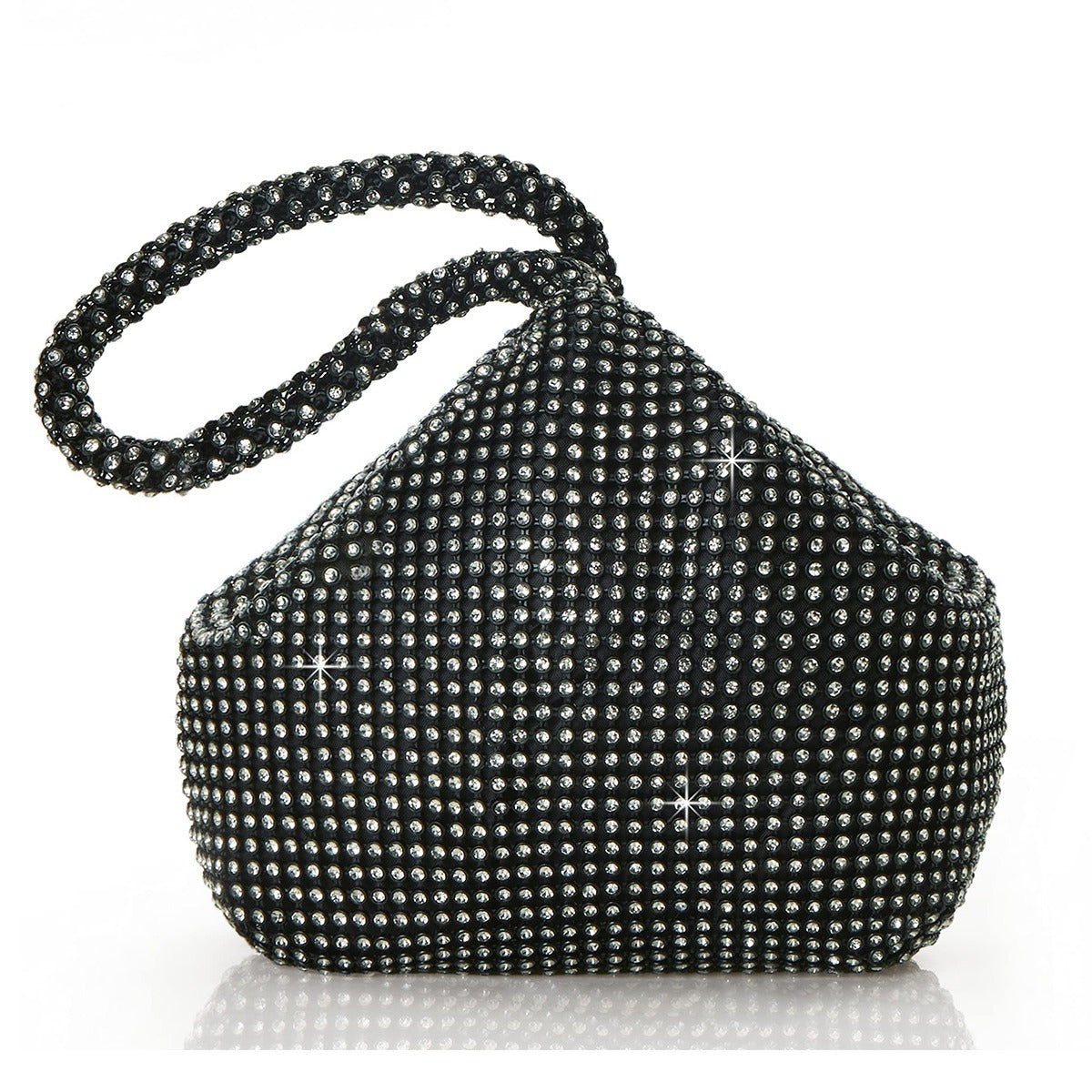 Women's Large Mine Handmade Rhinestone Clutch Banquet Dinner Bag
