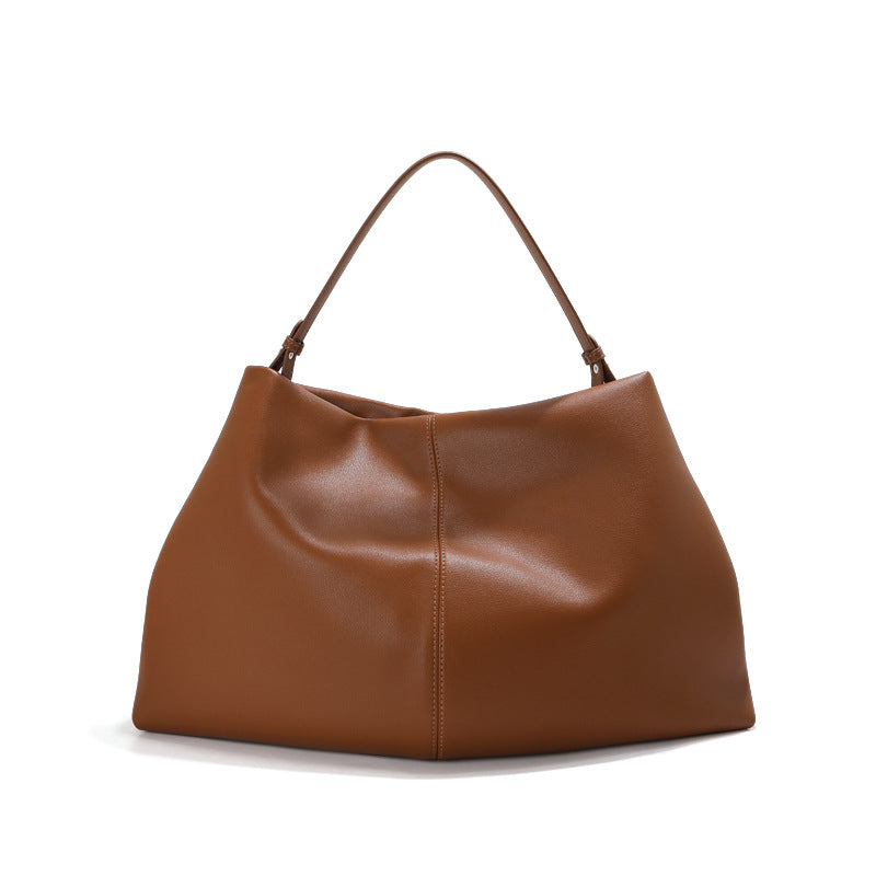 Women's Totes Lazy Loose Leather Commuter Underarm Portable Tote Bag