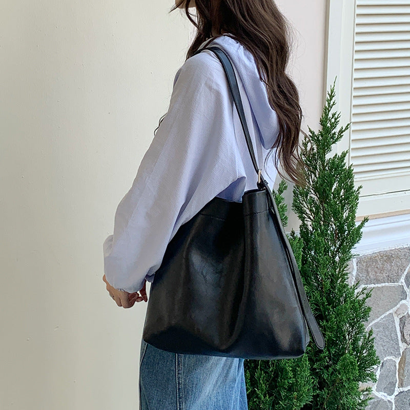 Large Capacity Female Han Soft Leather Tote Bags