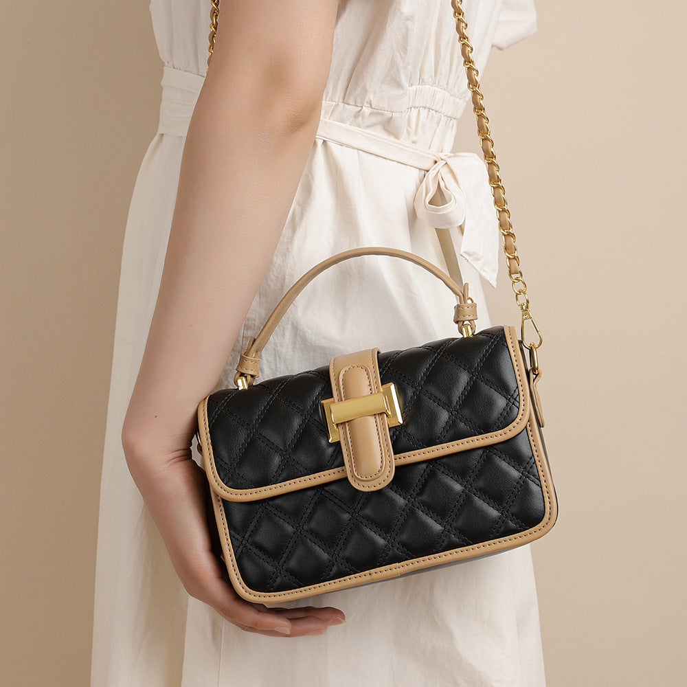 Women's Popular Spring Fashion Elegant Rhombus Chain Small Square Bag