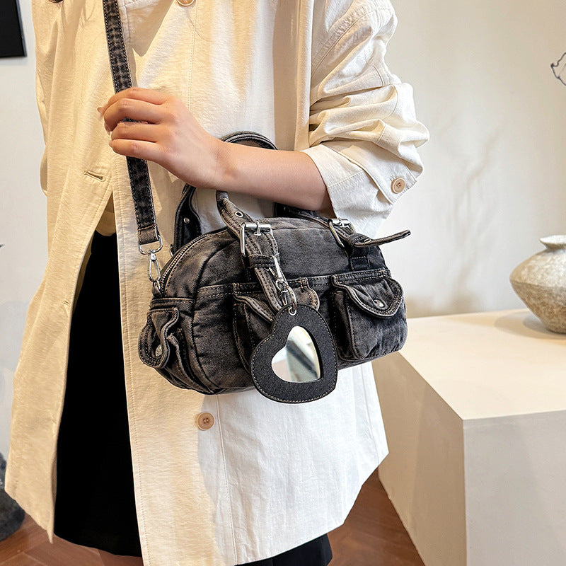 Women's Advanced Texture Washed Denim Fashion Retro Hot Women's Messenger Bag