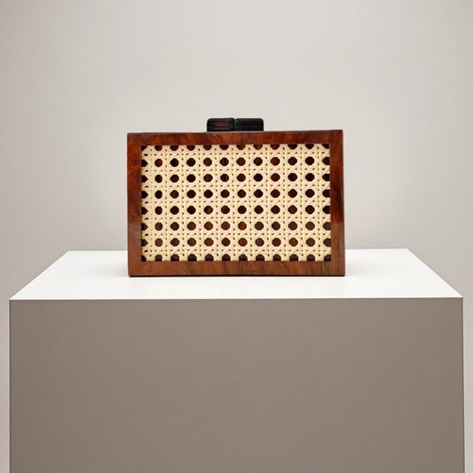 Fashion Rattan Acrylic Splicing Banquet Clutch Dinner Bag