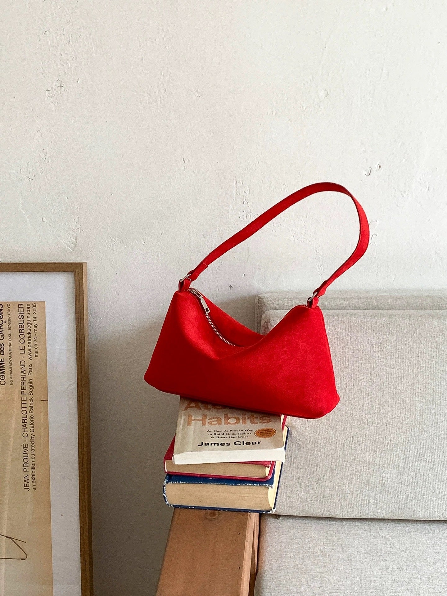Women's Daily Frosted Suede Solid Color Portable Small Square Bag