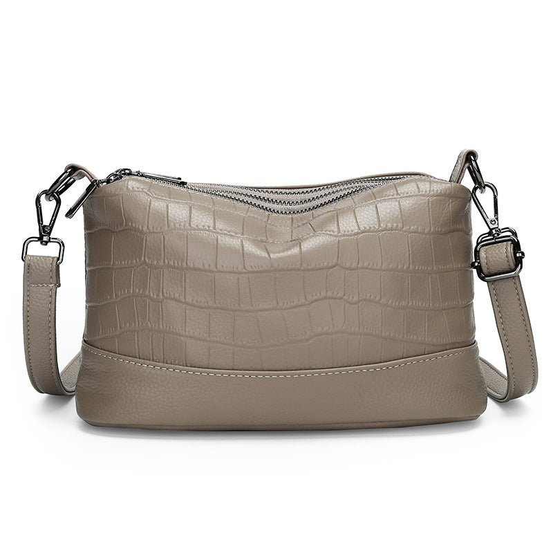 Women's Genuine Leather Large Capacity Stone Pattern Bags