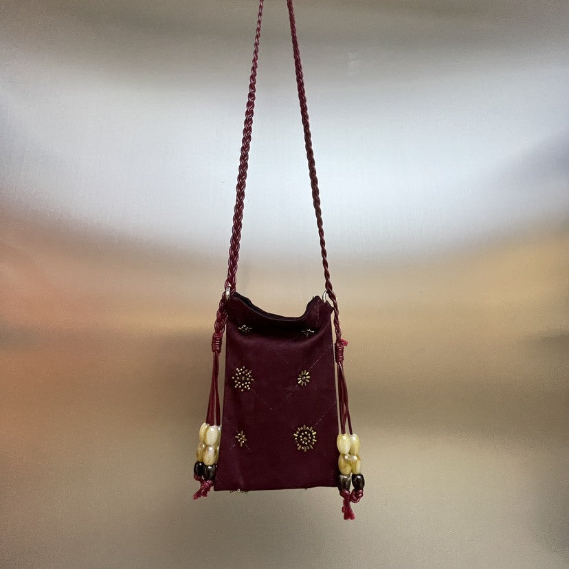 Beaded Embroidery Vintage Suede Chinese Fashion Women's Shoulder Bag