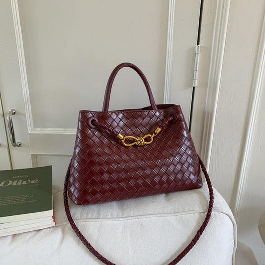 Autumn High Quality Fashion Woven Lightweight Simple Bucket Bags