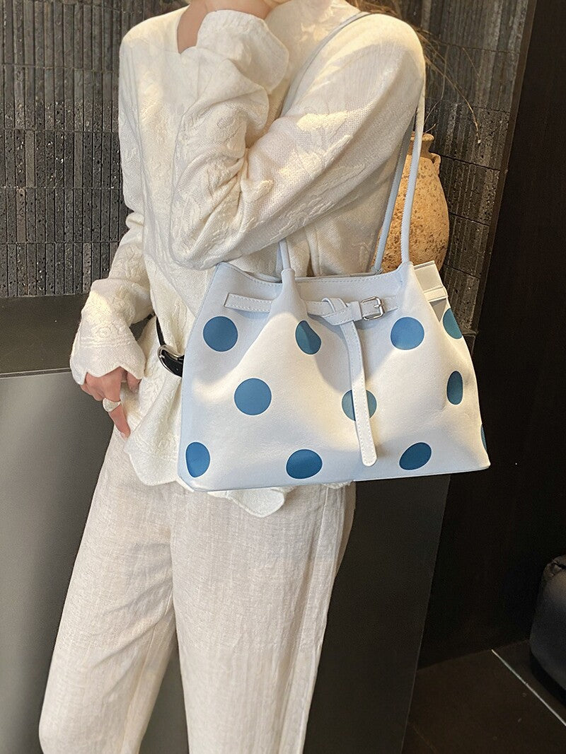 Women's Polka Dot Large Capacity Simple Versatile Commuter Handbags