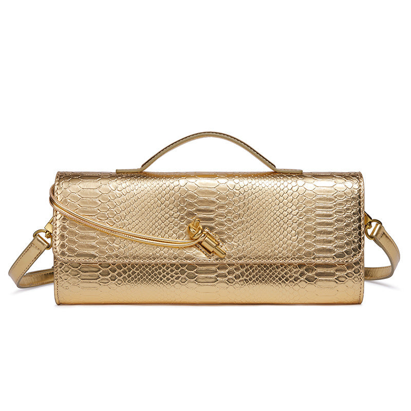Women's Horizontal Crocodile Python Pattern Dinner Niche Bags