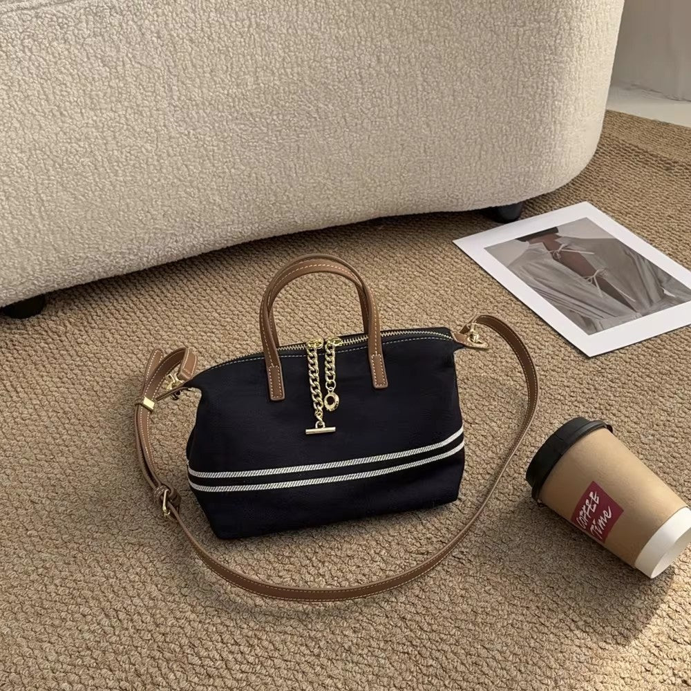 Women's Design Denim For Striped Commuter Fashion Tote Bags