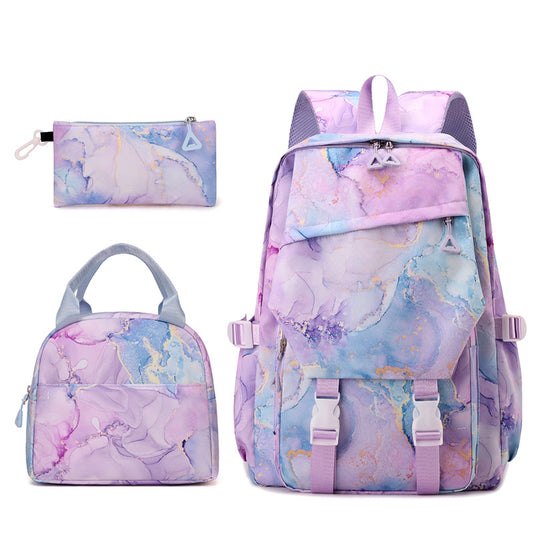 Printed For Primary Three-piece Set Simple Marbling Women's Shoulder Bag