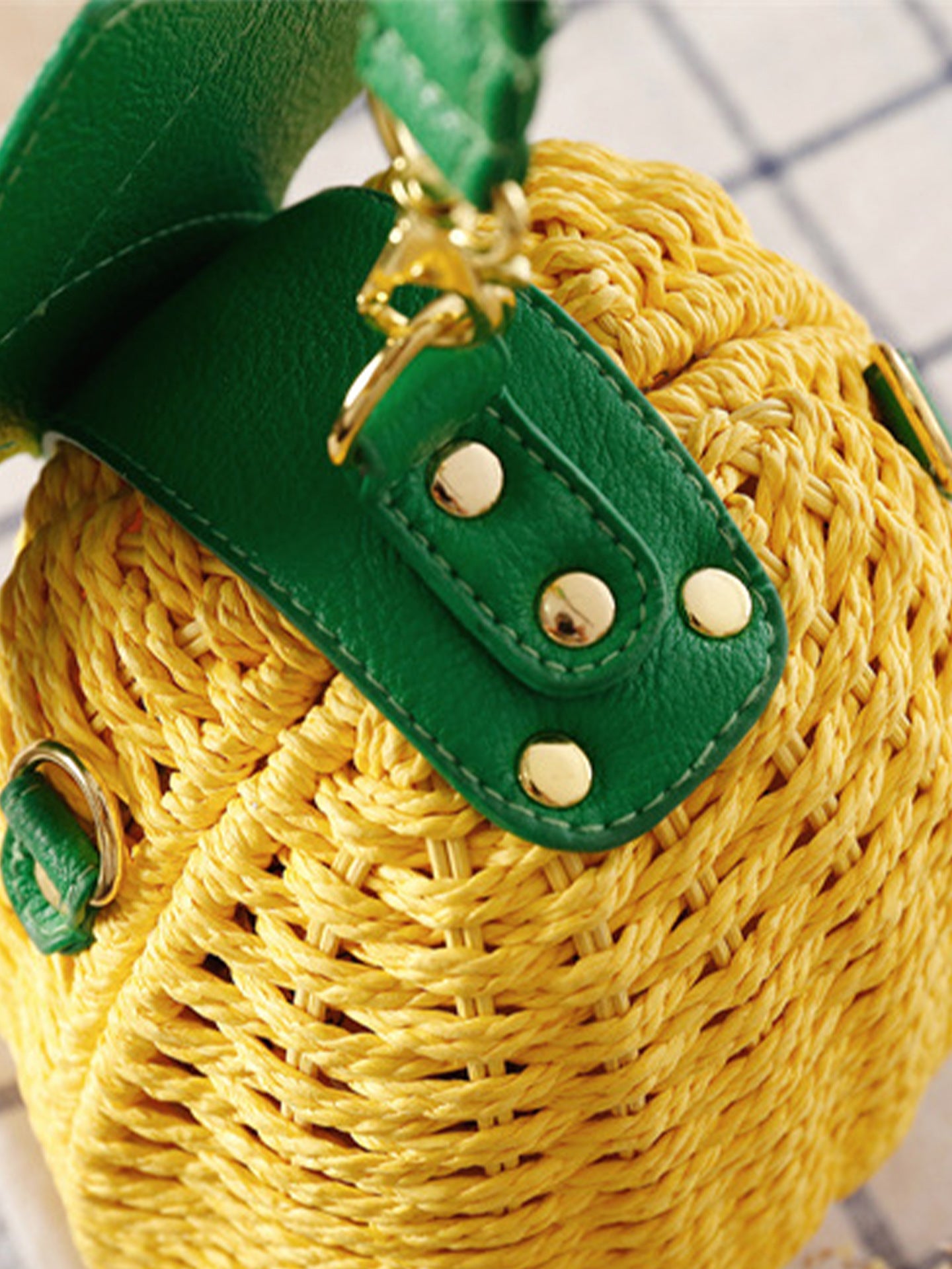 Pastoral Style Pineapple Vacation Rattan Weave Fruit Beach Fashion Bags