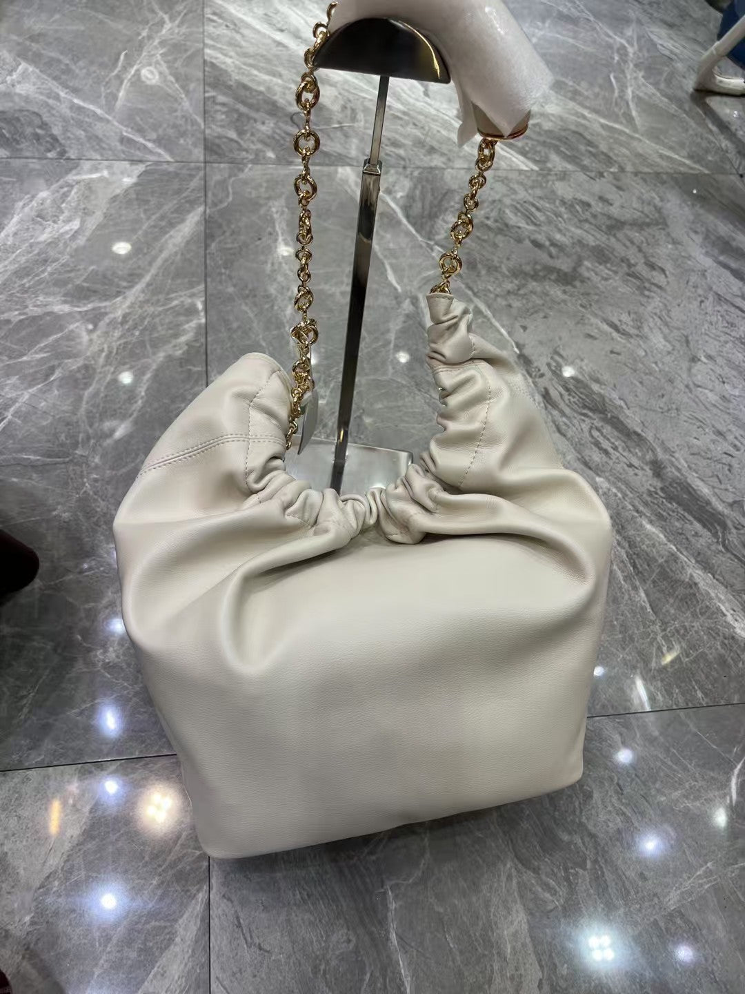 Layer Cowhide Garbage Chain Underarm Soft Genuine Women's Shoulder Bag