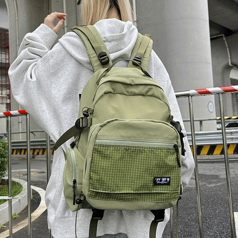 Women's & Men's Good-looking Contrast Color Versatile Preppy Style Leisure Backpack