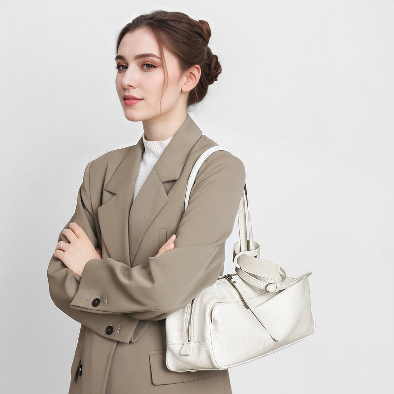 Women's Special Interest Light Luxury Niche Bowling Simple First Layer Bags