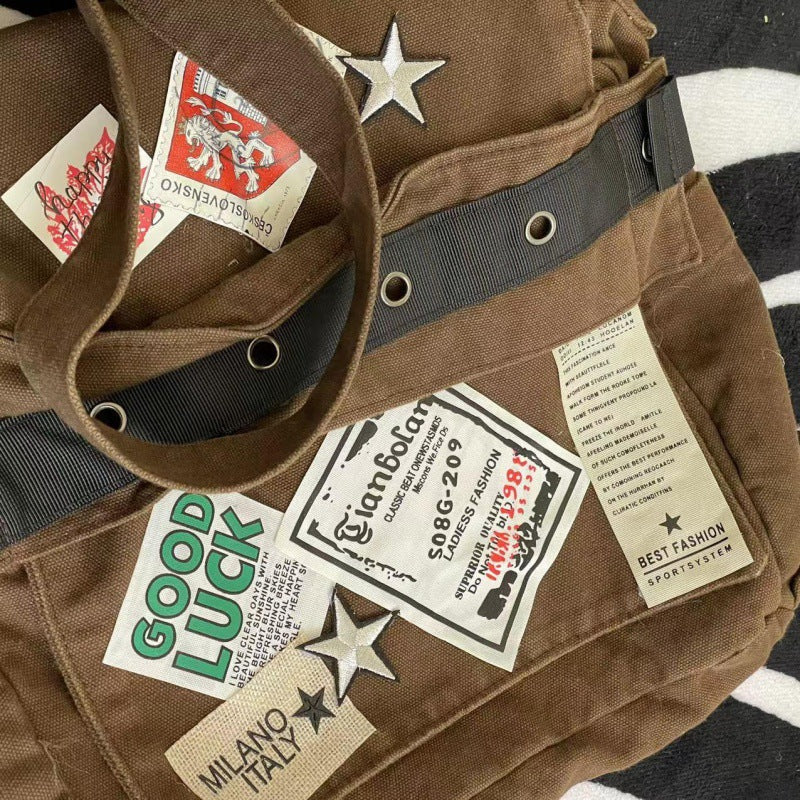 Autumn American Campus Hot Patch Distressed Bags