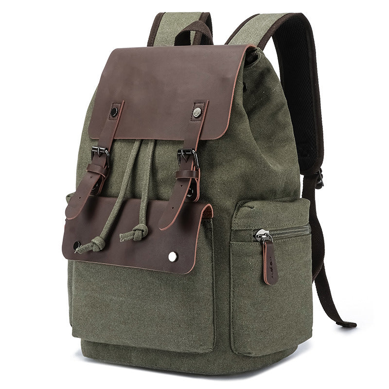 Leather Fashion Preppy Style Couple Computer Leisure Backpack
