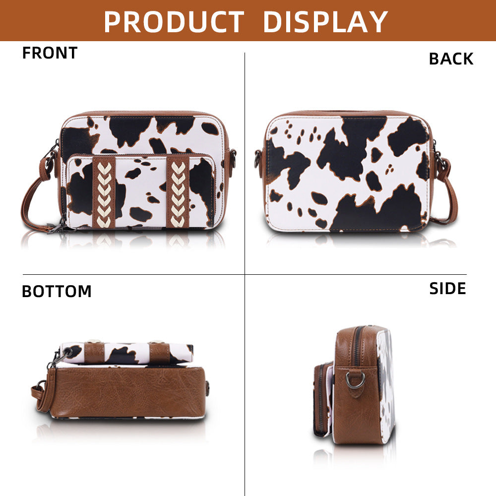 Elegant Women's Cows Pattern Mother Detachable Women's Messenger Bag