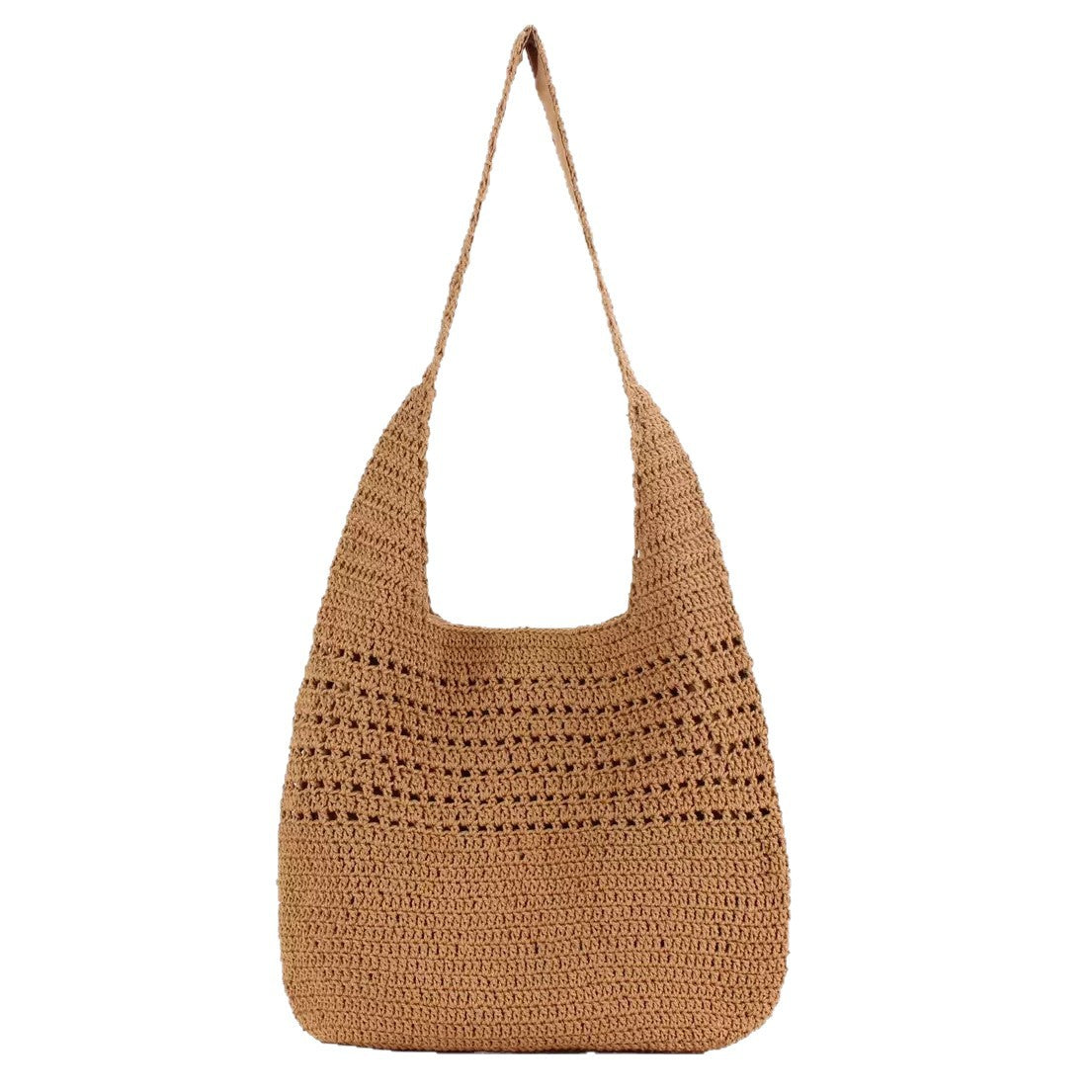 Women's Large Capacity Cotton Thread Woven Hollow Women's Shoulder Bag
