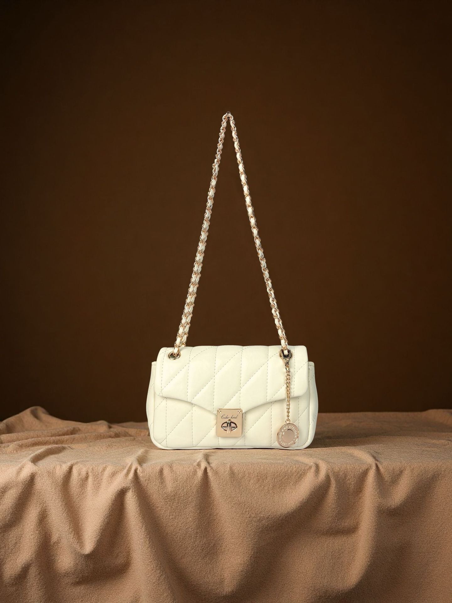 Women's Pearl Era Pouch Chain Diamond Plaid Women's Messenger Bag