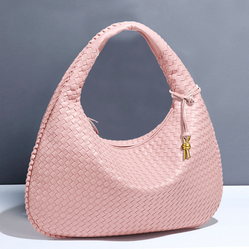 Women's Handmade Woven Large Capacity Korean Style Commute Underarm Bag