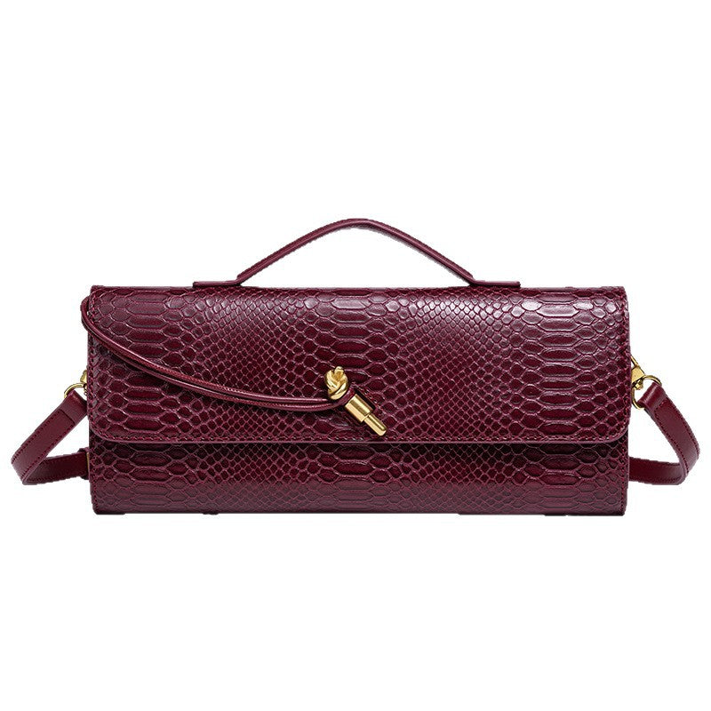 Women's Horizontal Crocodile Python Pattern Dinner Niche Bags