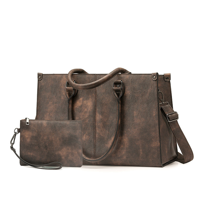 Global Purchase Business Simplicity Unisex Large Capacity Computer Retro Women's Shoulder Bag