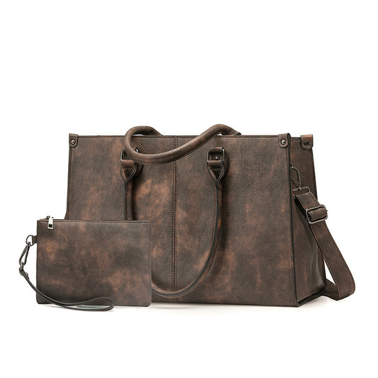 Global Purchase Business Simplicity Unisex Large Capacity Computer Retro Women's Shoulder Bag