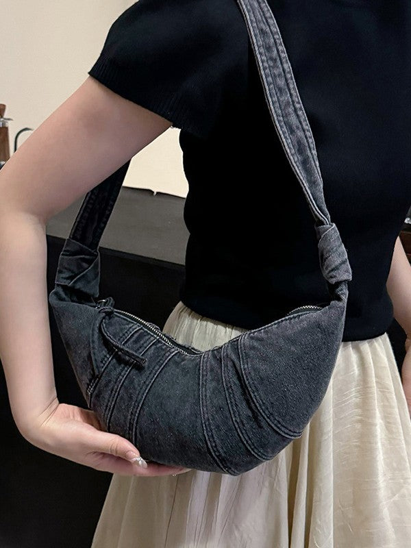 Women's Denim Stitching Dumpling High-grade Leisure Bags