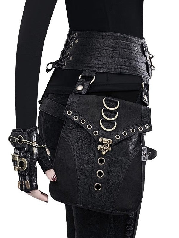 Women's Female Leather Mobile Retro Decorations Women's Chest Bag, Fanny Pack