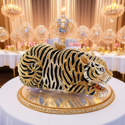 Women's Tiger Diamond Party Hand-held Home Decoration Evening Bags