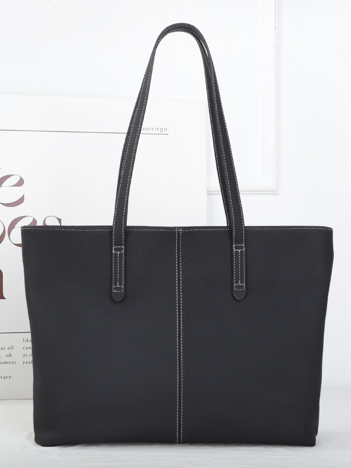 Women's Layer Leather Large Capacity Totes Simple Shopping Computer Women's Shoulder Bag